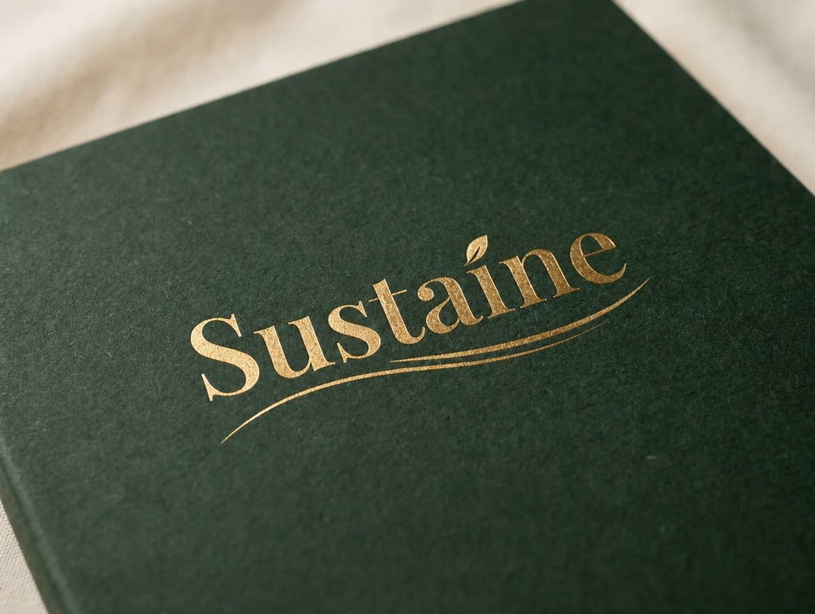 Gold Stamping — sample of a Sustaine logo applied with this method